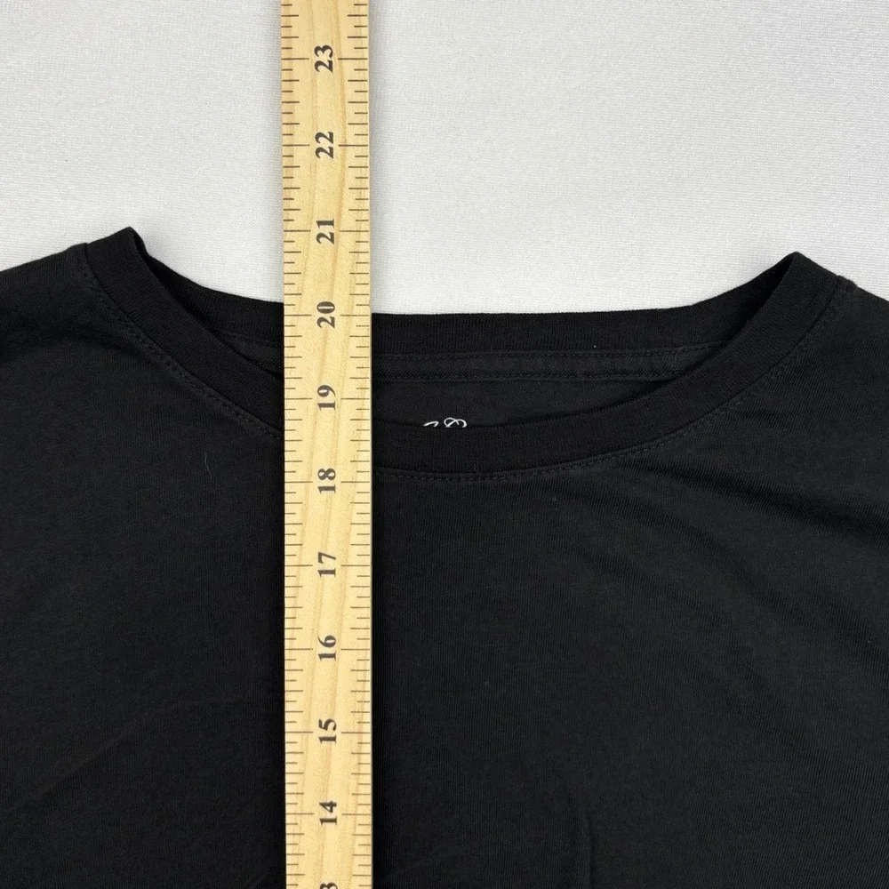JCrew Womens Small Black Essential Tee Twist Front Long Sleeve Cotton Top BK307